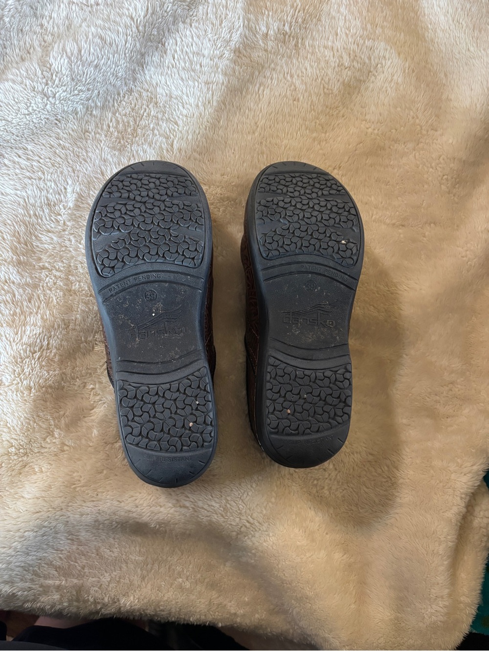 Dansko Brown Embossed Leather Clogs - Picture 3 of 3
